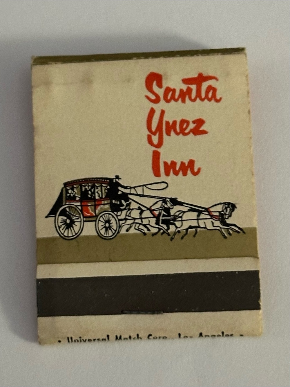 Vintage Matchbook Santa Ynez Inn Pacific Palisades CA California LA Famous Hotel